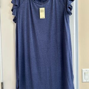 Max Edition Blue Ruffled Sleeve Dress NWT size L